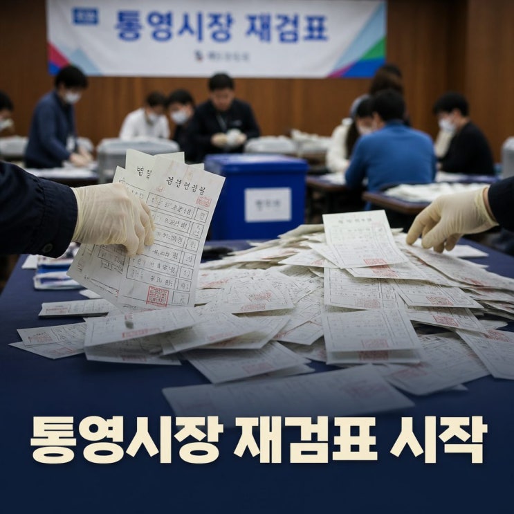 44표 차 <b>통영 시장</b> 선거 <b>재검표</b> 시작