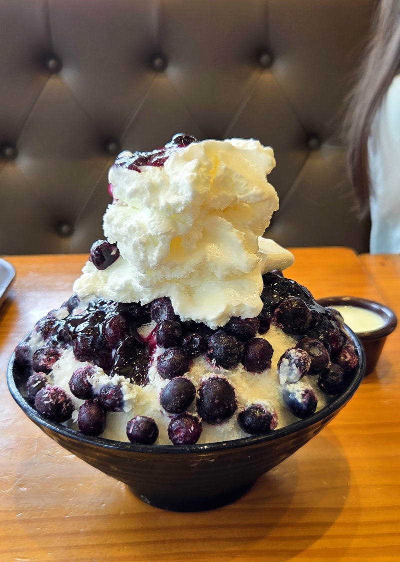 설빙 메뉴추천 ! 순수요거블루베리설빙 , 모짜렐라인절미토스트 칼로리 및 후기