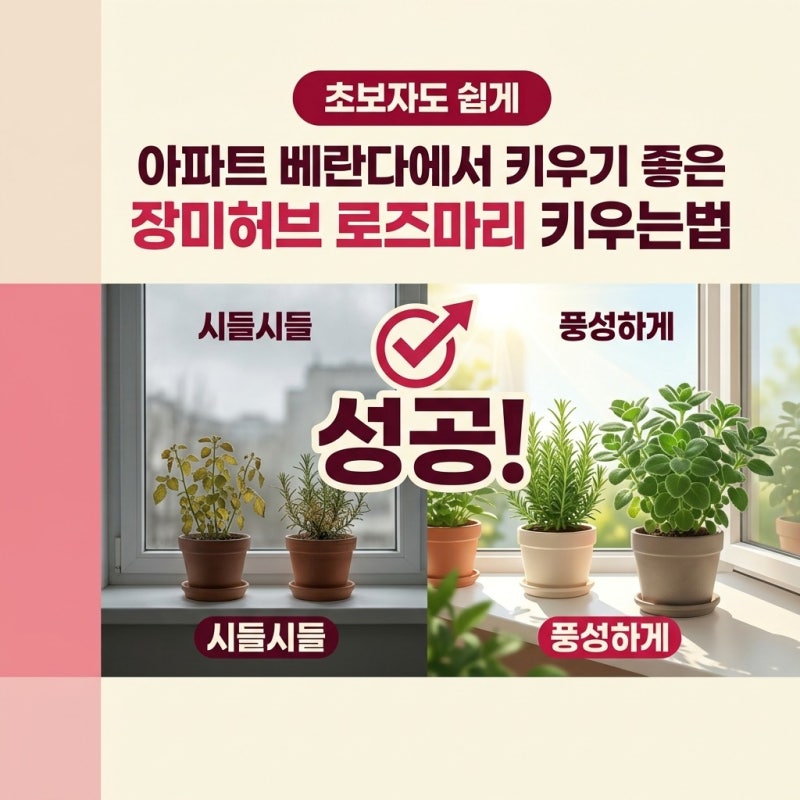 아파트 베란다에서 키우기 좋은 장미허브 로즈마리 키우는법, 초보자도 화분 안 죽이고 오래....