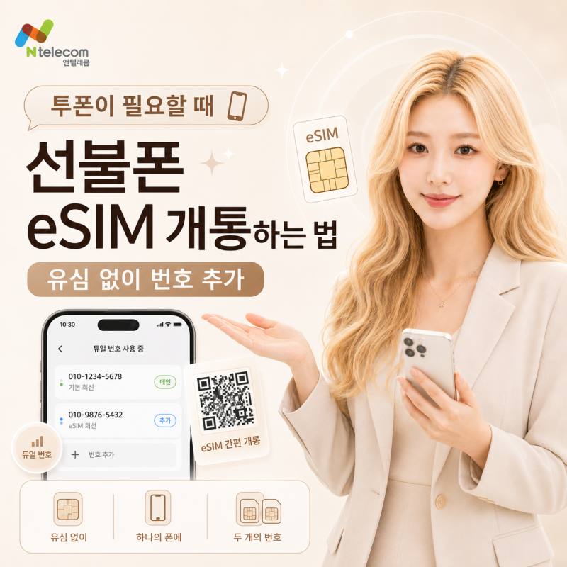 투폰이 필요할 때 선불폰 eSIM 개통하는 법｜유심 없이 번호 추가