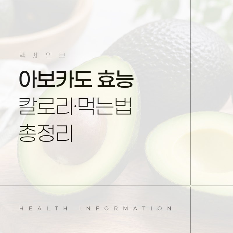 아보카도 효능 알고 먹으면 더 좋습니다, 칼로리·먹는법·보관법 총정리