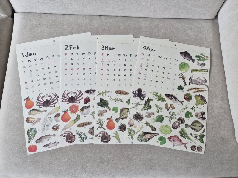 [ 제품리뷰_제철음식달력] 2026년달력 추천! 매달 맛있는 식재료가 가득한 나비야다락방 제철....