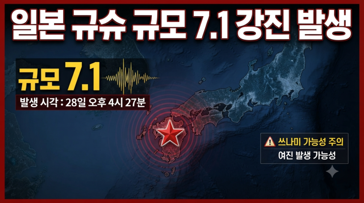 일본 <b>규슈</b> 규모 <b>7.1 강진</b> 발생…부산에서도 흔들림 감지, 국내... 