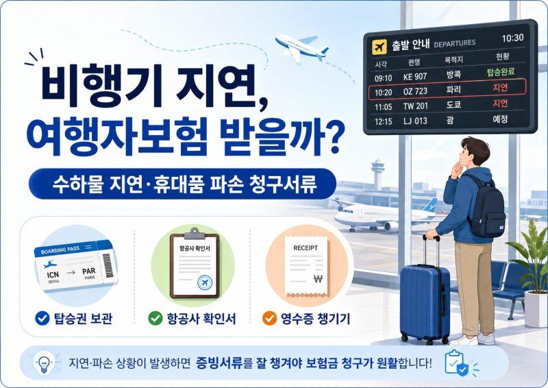 해외여행자보험 항공기 지연 보상｜수하물 지연·휴대품 파손 청구서류
