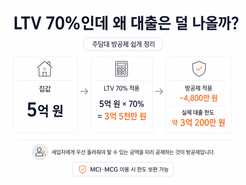 방공제 뜻 쉽게 설명｜5억 아파트 대출 계산 방법