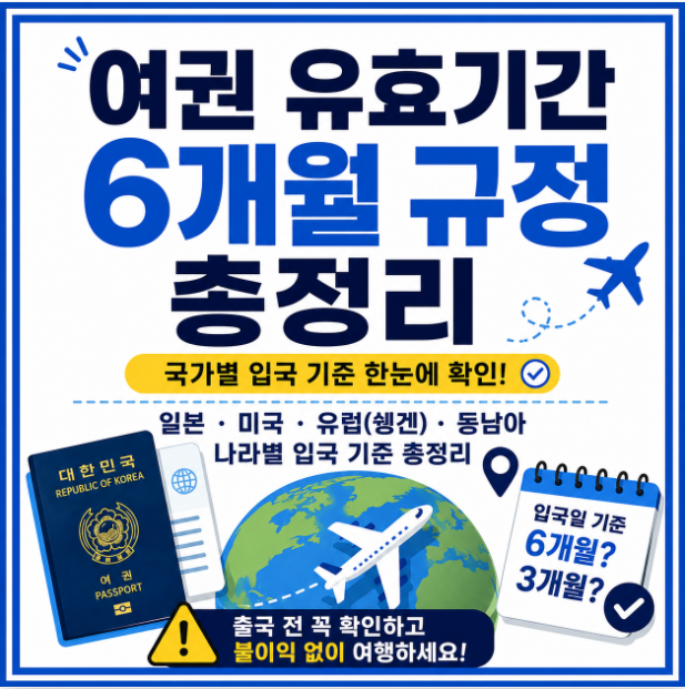 여권 유효기간 6개월 규정 총정리 일본·미국·유럽·동남아 입국 기준