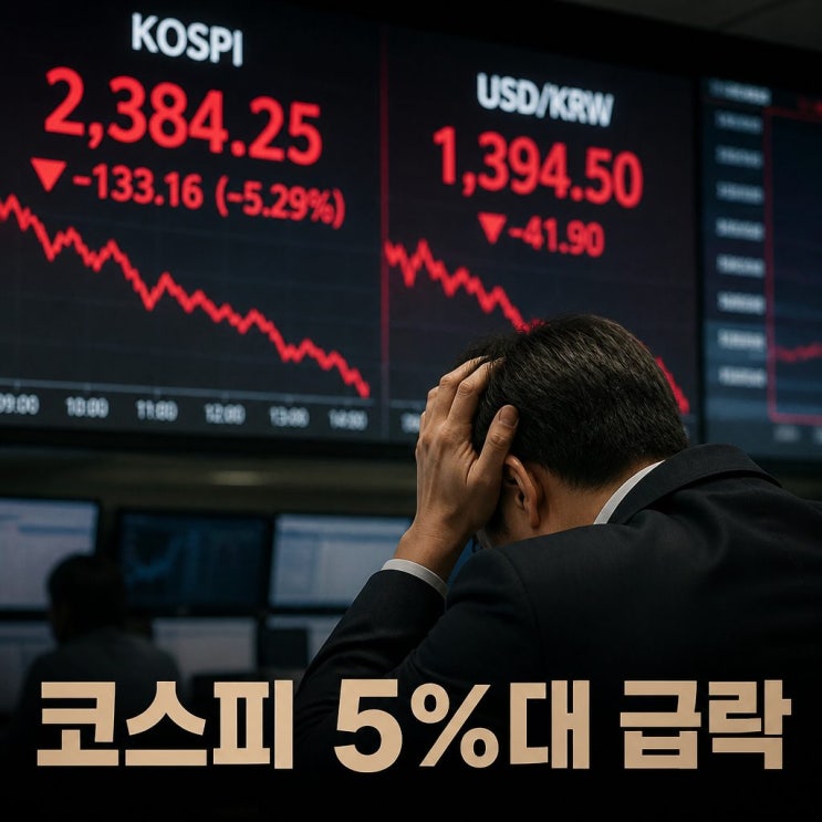 <b>코스피</b> 5%대 <b>급락</b>에 매도 사이드카 발동