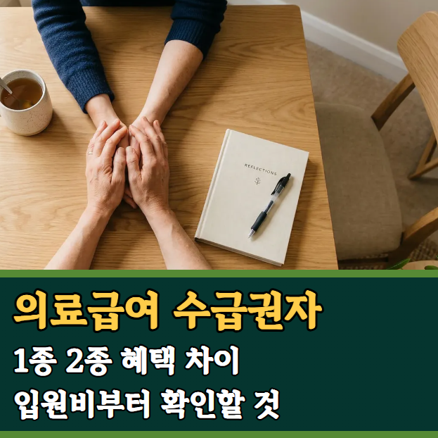 의료급여 수급권자 1종 2종 혜택 차이, 입원비부터 확인할 것