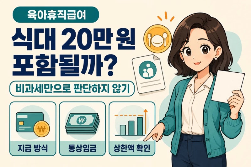 2026 육아휴직급여 통상임금 식대 포함 기준, 비과세 20만 원도 들어갈까?