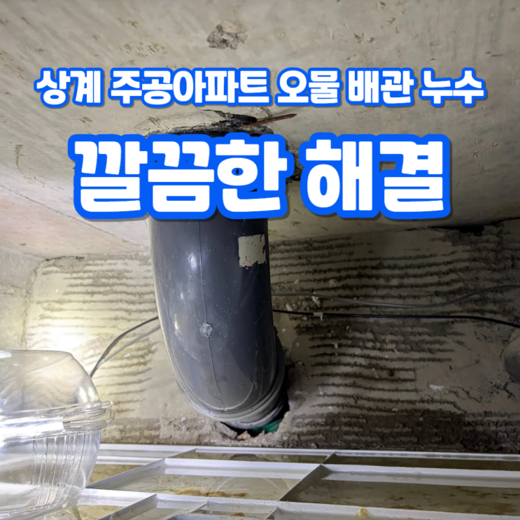 상계동 주공아파트 화장실 천장에서 <b>오물</b> 떨어지는 누수, 이렇게 수....