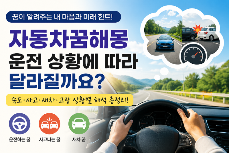 자동차꿈해몽 운전 상황에 따라 달라질까요?