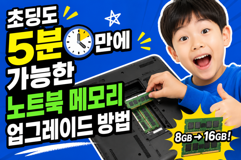 초딩도 5분만에 가능한 노트북 메모리 업그레이드 방법