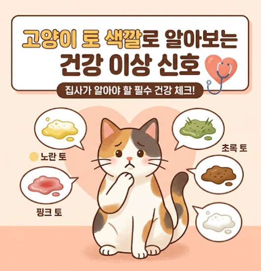 고양이 토 색깔로 알아보는 건강 이상 신호