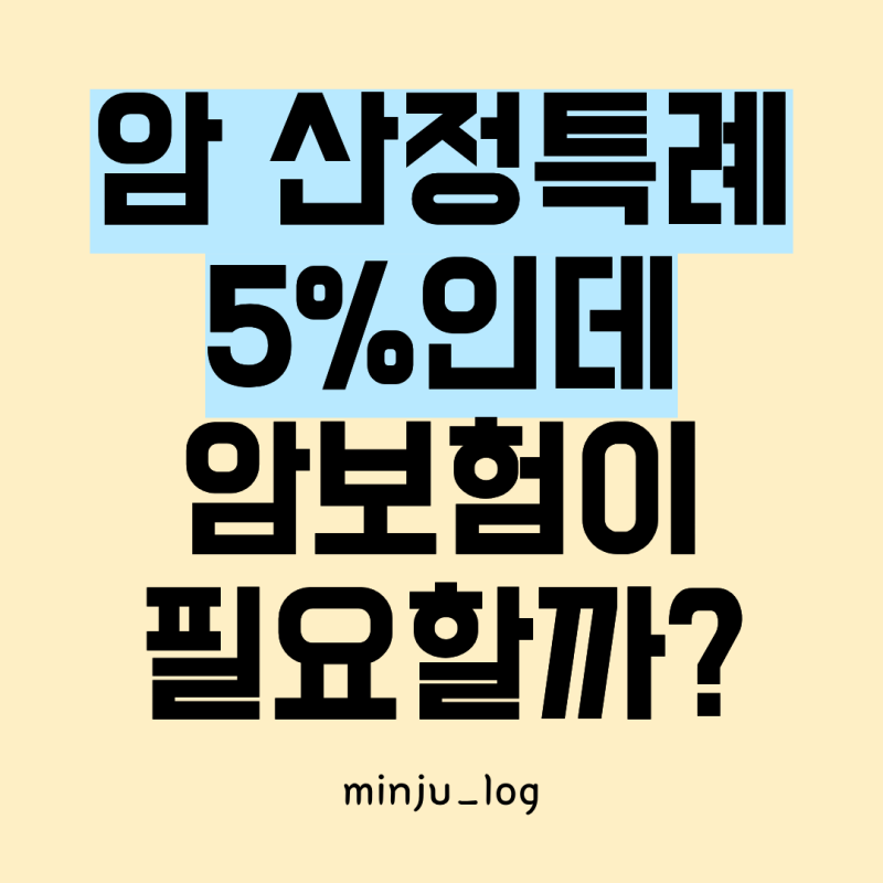 암 산정특례 5%인데 암보험이 필요할까요? 비급여 치료비 확인하기