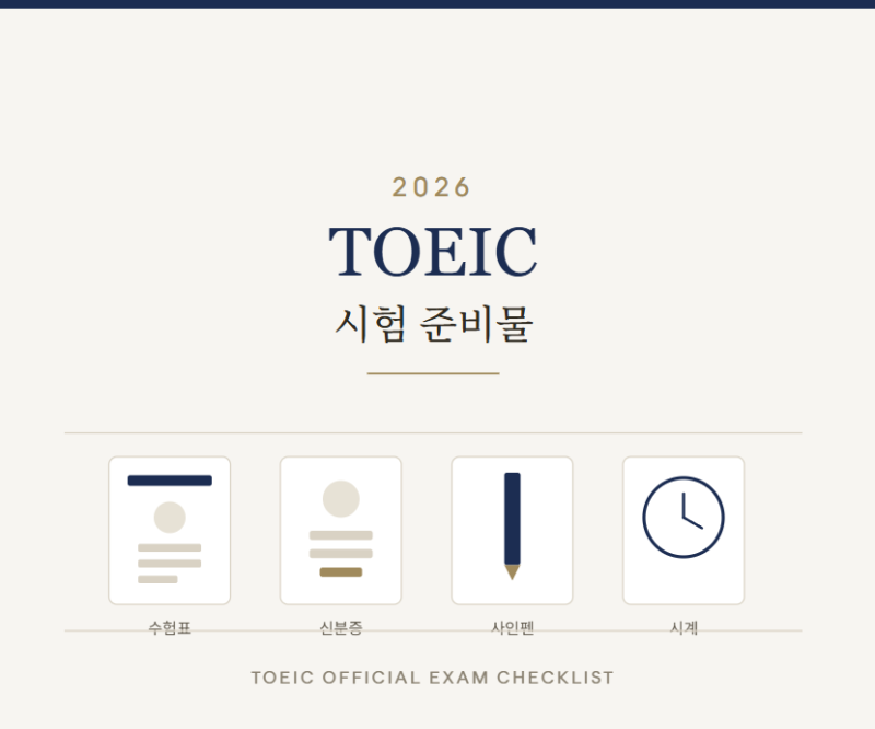 2026 토익 준비물 완벽 정리 + 8월 시험 일정·성적 발표까지