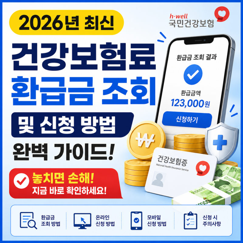 숨은 돈 찾기: 2026년 건강보험료 환급금 조회 및 신청 방법 완벽 가이드