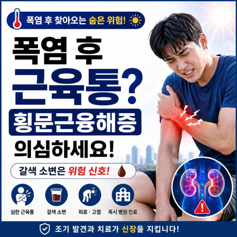 폭염 뒤 찾아오는 횡문근융해증, 단순 근육통으로 넘기면 위험합니다