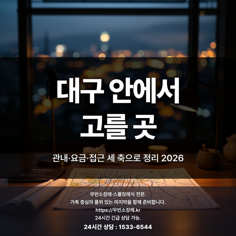 대구 무빈소 장례식장 - 가능 시설·이용료·접근성 정리