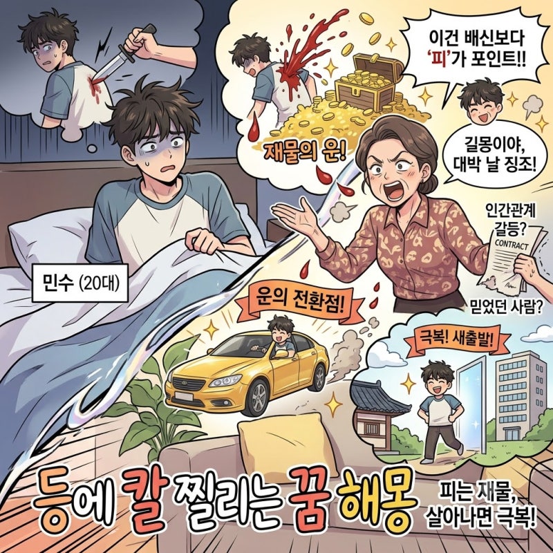 등에 칼에 찔리는 꿈 해몽