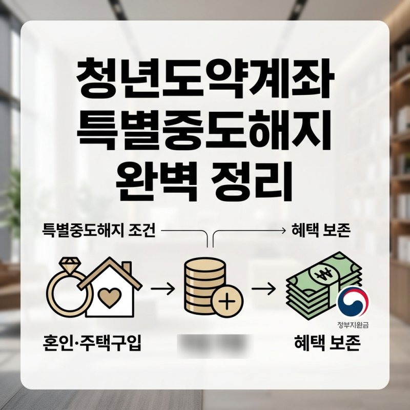 청년도약계좌 특별중도해지 조건, 혼인 주택구입 시 정부지원금 받기