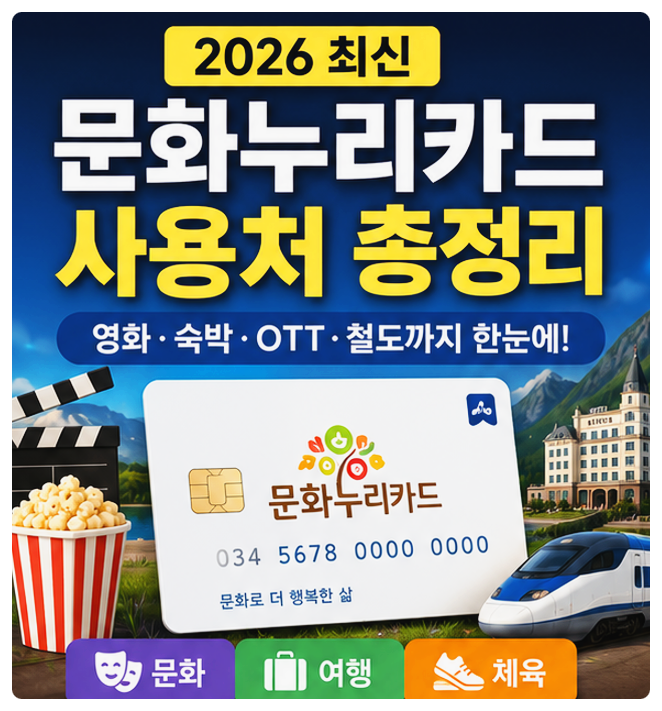 문화누리카드 사용 가능한 곳 총정리! 여행·문화·체육 혜택까지