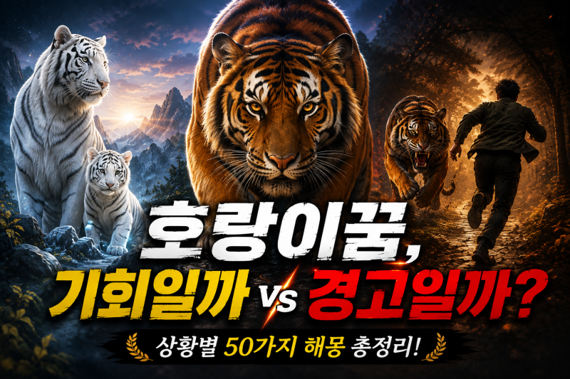 호랑이꿈 해몽 50가지｜호랑이에게 쫓기는 꿈 해석·새끼 호랑이·호랑이를 잡는 꿈 로또 사....