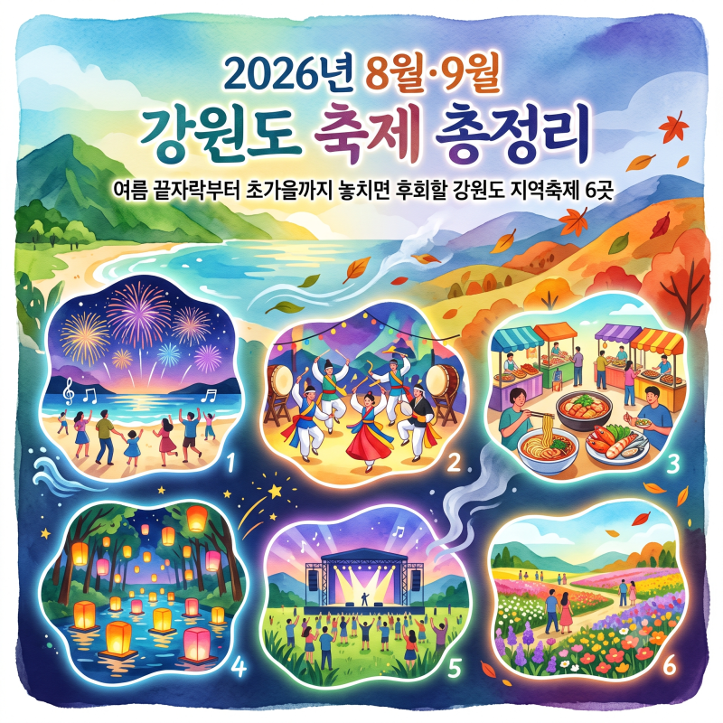 2026년 8월·9월 강원도 축제 총정리 | 여름 끝자락부터 초가을까지, 놓치면 후회할 강원도 지....