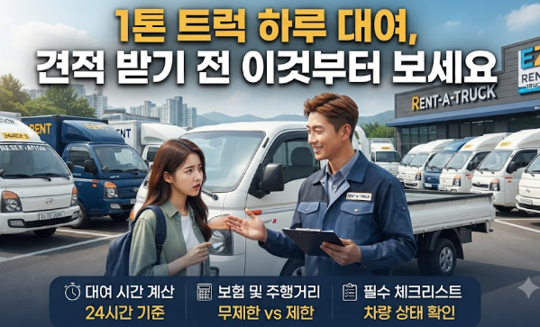 1톤 트럭 하루 대여, 견적 받기 전 이것부터 보세요