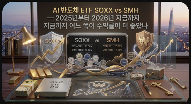AI 반도체 ETF SOXX vs SMH — 2025년부터 2026년 지금까지 어느 쪽이 수익률이 더 좋았나