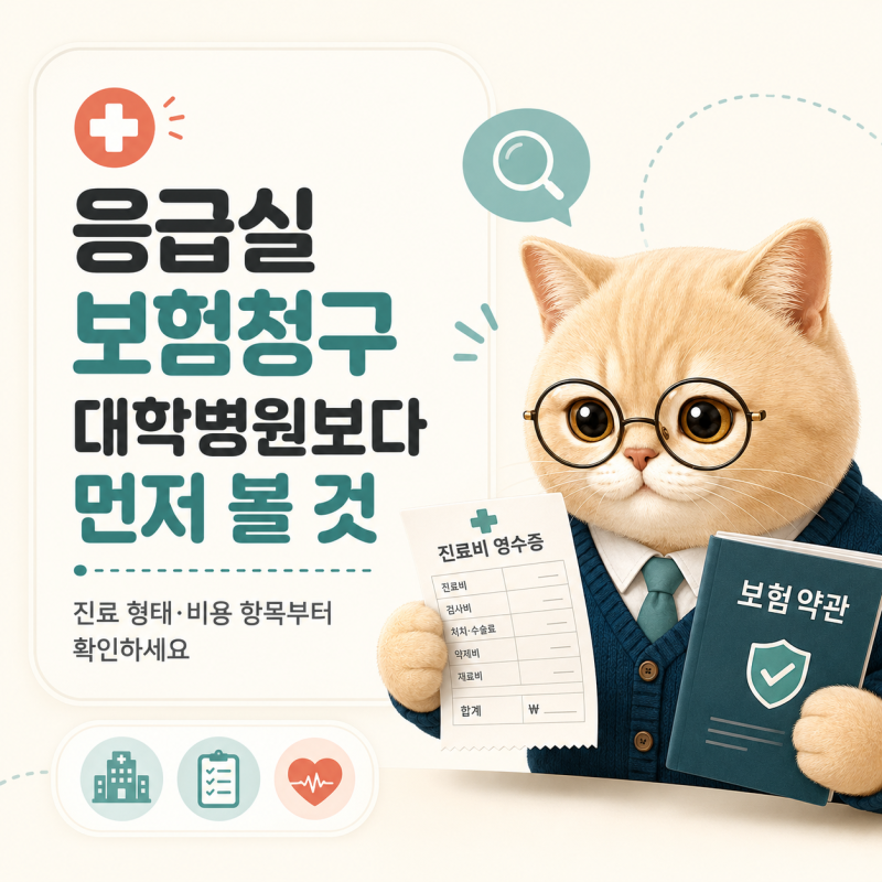 응급실에 다녀왔는데, 대학병원이라는 이유만으로 보험금이 나올까요?