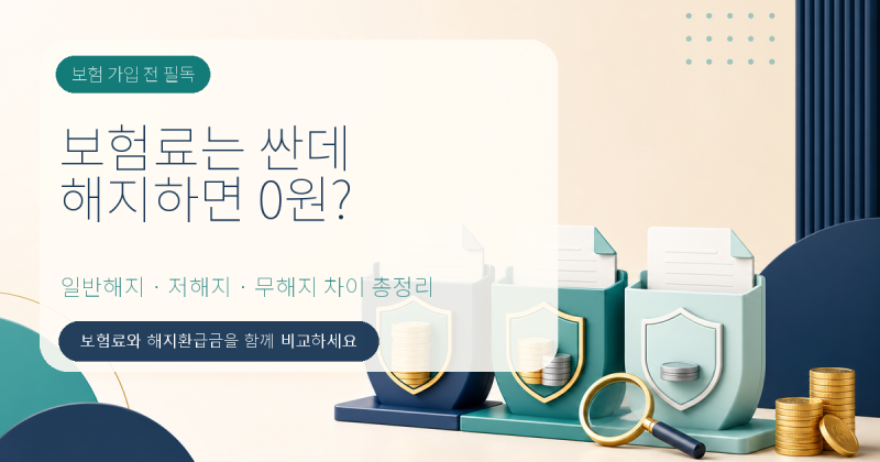 보험료는 싼데 해지하면 0원? 일반해지·저해지·무해지 보험 차이 총정리