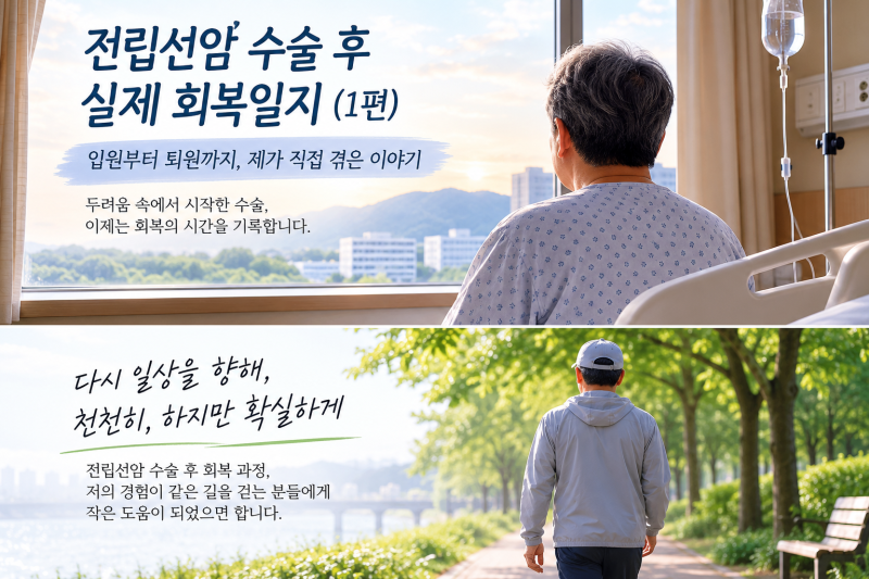 전립선암 수술 후 실제 회복일지 (2편)