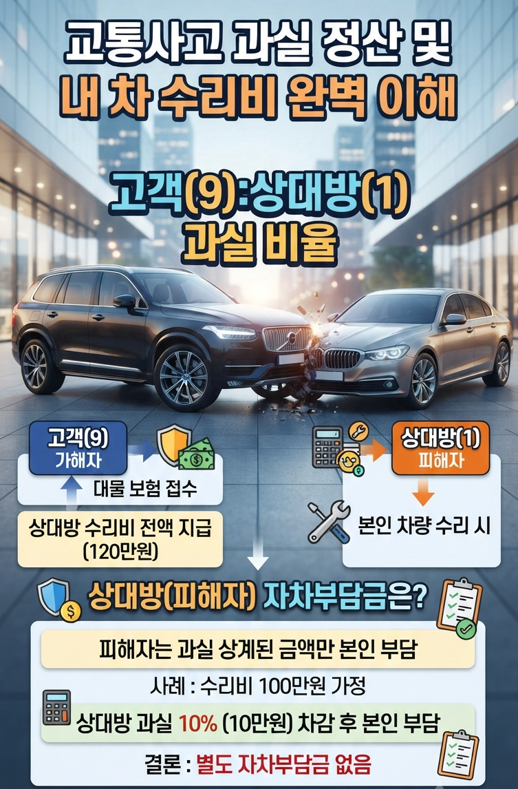 자동차보험 자기부담금 계산법: 과실비율 및 자차수리비 정리