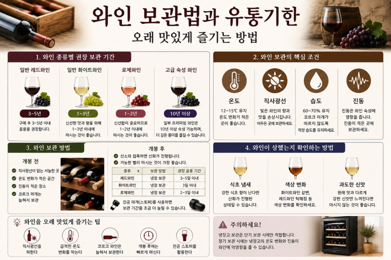 와인 보관법과 유통기한, 오래 맛있게 즐기는 방법