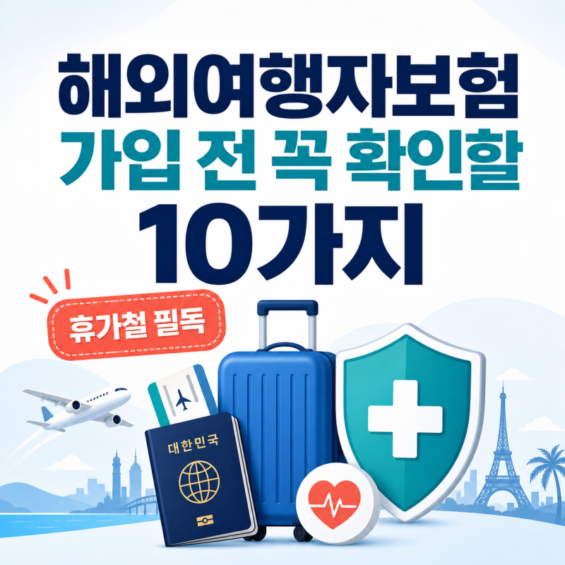 해외여행자보험, 모르고 가입하면 손해!! 출국 전 꼭 확인할 10가지