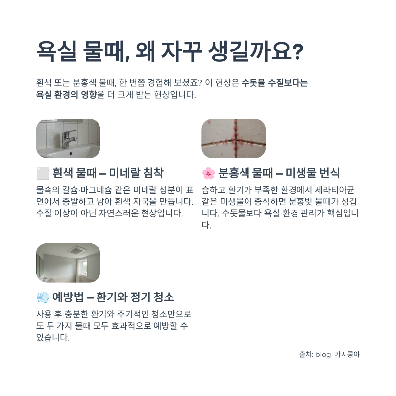 수돗물 수질민원 샤워기 필터 변색 욕실 물때 원인은?