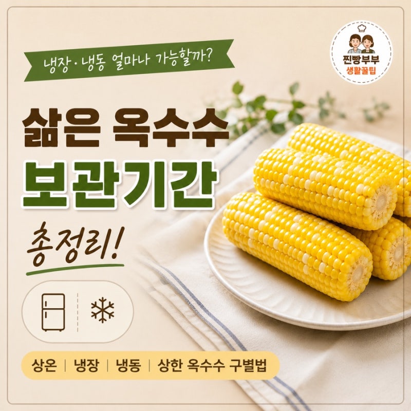 [생활꿀팁] 삶은 옥수수 보관기간 총정리! 냉장•냉동 얼마나 보관할 수 있을까?
