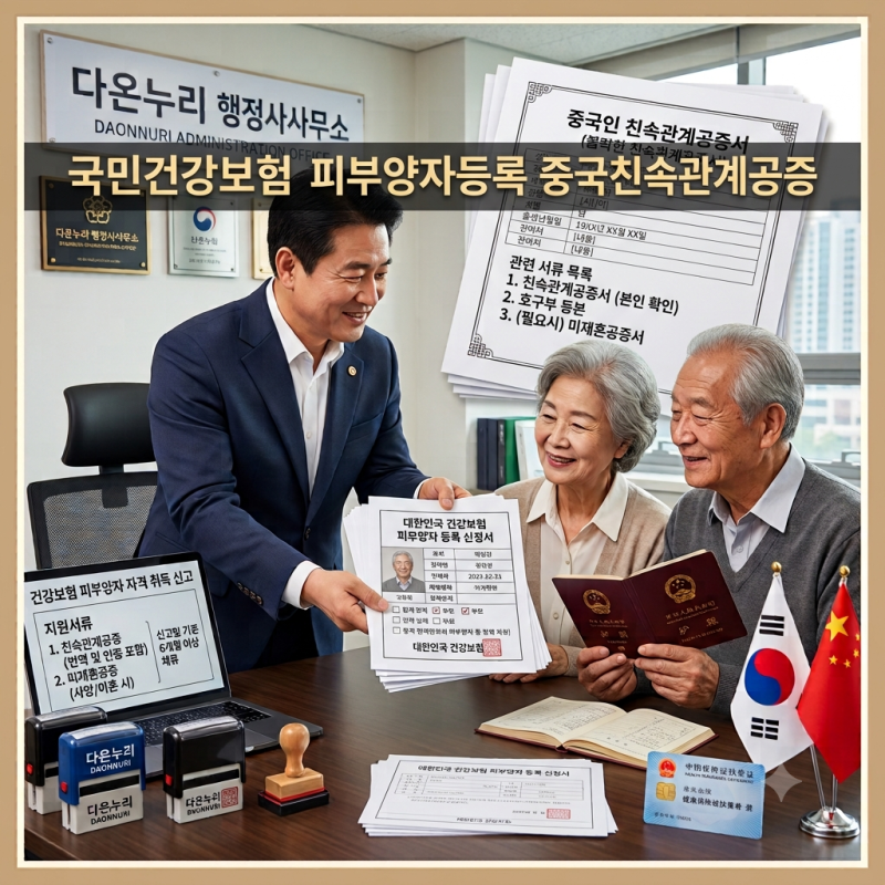[중국인 건강보험] 부모님 피부양자 등록 조건 및 친속관계공증 한 번에 정리하기!