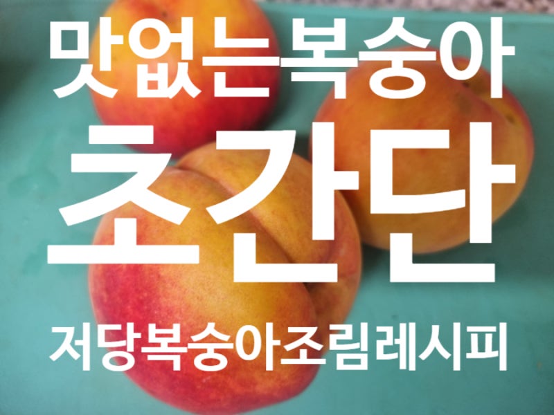 맛없는 복숭아 버리지 마세요! 초간단 저당 복숭아 조림 레시피