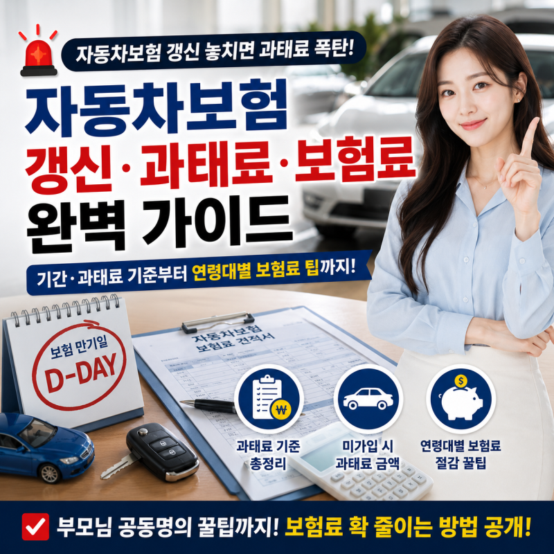 자동차보험 갱신 기간 미가입 과태료 기준 및 연령대별 보험료 팁 총정리ㅣ부모님 공동명의 ....