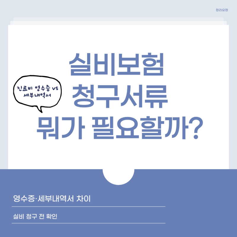 실비보험 청구 서류, 진료비 영수증과 세부내역서 차이