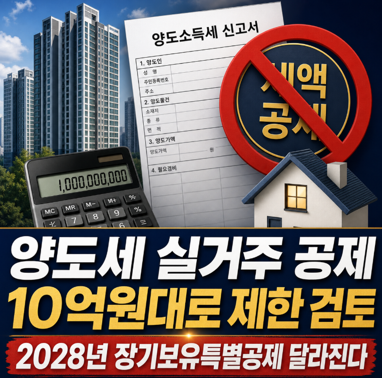 양도세 실거주 공제 10억원대로 제한 검토… 2028년 1주택자 장기보유특별공제 무엇이 달라지....