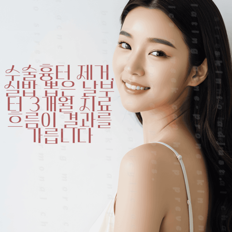 수술흉터 제거, 실밥 뽑은 날부터 3개월 치료 흐름이 결과를 가릅니다