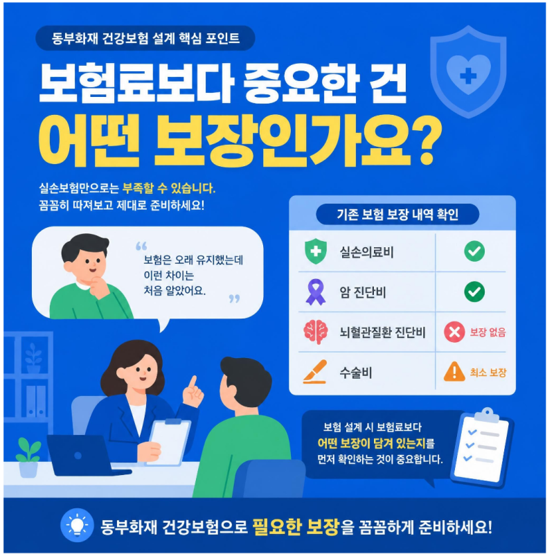 동부화재 보험 설계, 보험료보다 먼저 볼 것은 따로 있습니다