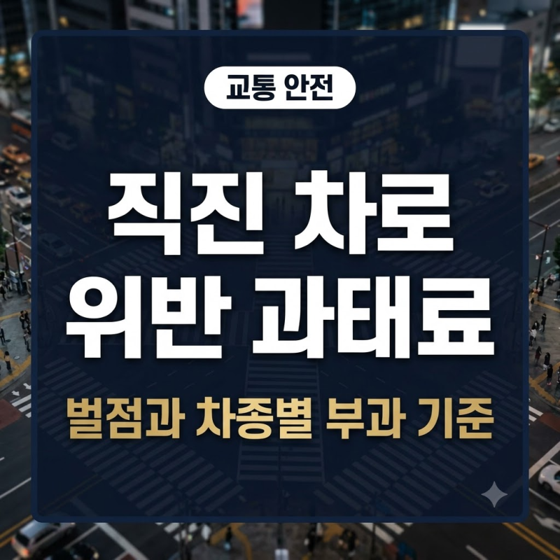 직진 차로 위반 과태료, 4만 원부터? 벌점과 차종별 부과 기준 완벽 정리