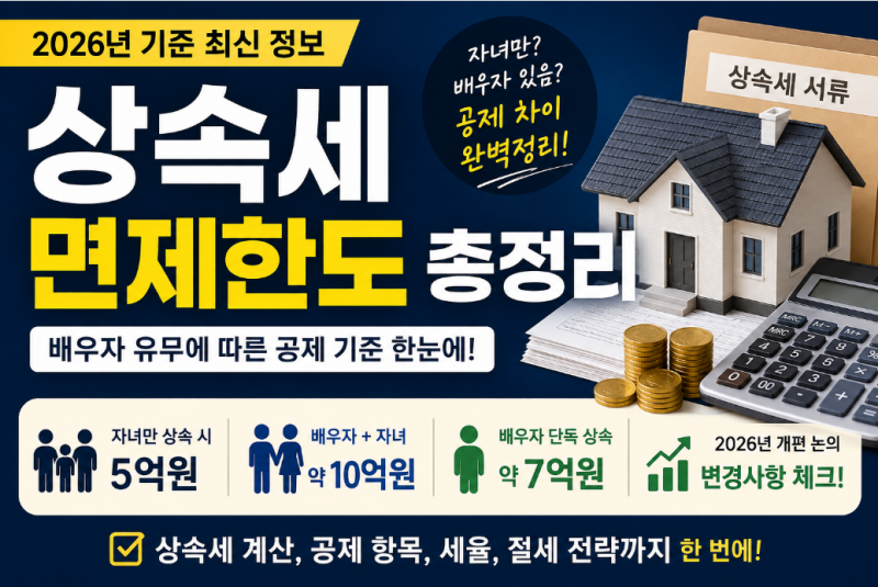 상속세 공제와 면제한도 총정리｜자녀 상속, 배우자 공제, 상속세 계산 쉽게 이해하기(2026년 ....