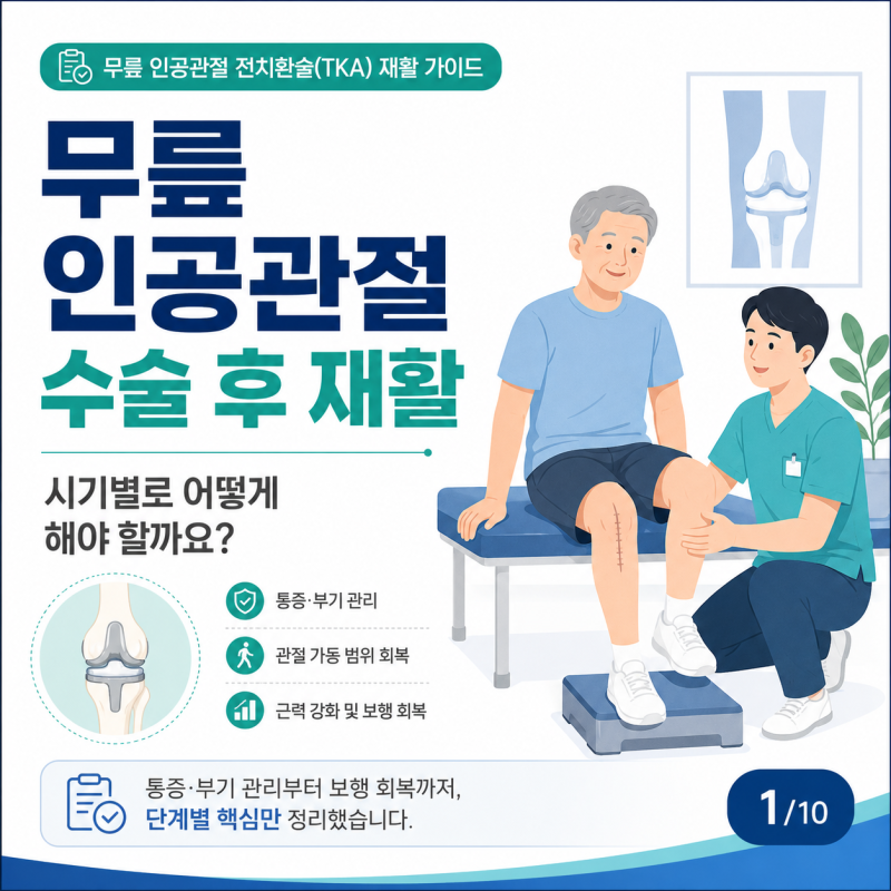 무릎 인공관절 수술 후 재활, 시기별로 어떻게 해야 할까요?