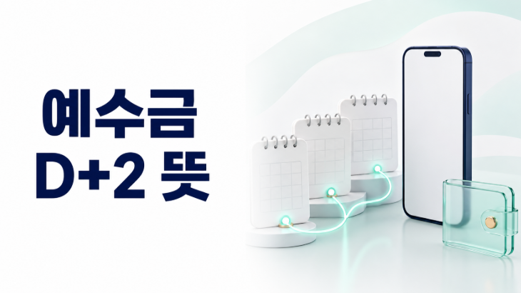 주식 예수금 D+2 뜻, 매도 후 출금 가능일과 매수가능금액 차이