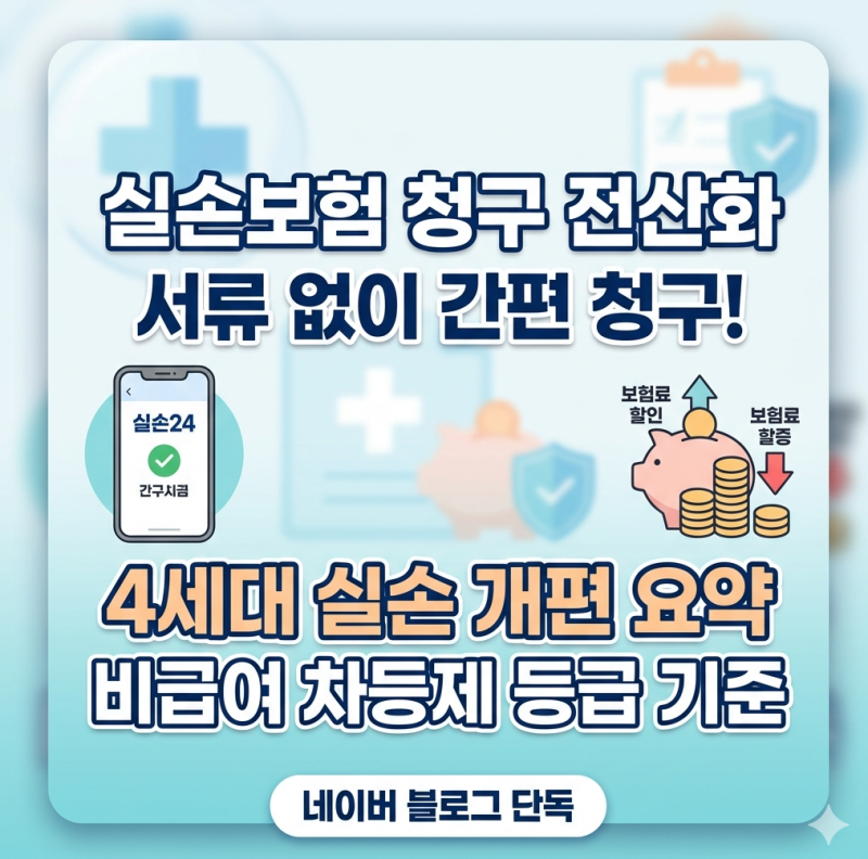 실손보험 청구 전산화 의무화 서류 없이 5분 간편 청구 방법 및 4세대 실비 할증 총정리