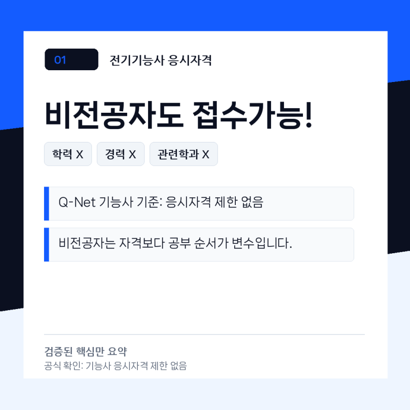 전기기능사 응시자격 정리, 비전공자도 바로 접수할 수 있을까?